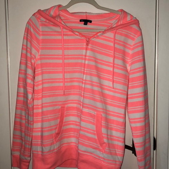 GAP Jackets & Blazers - Gap size Lg long sleeved pink/white hooded jacket